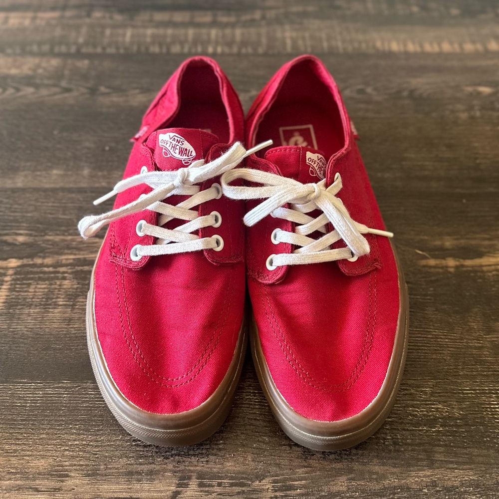 Vans Red Shoes with Gum Sole
